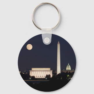 Moon over Washington DC Keychain
