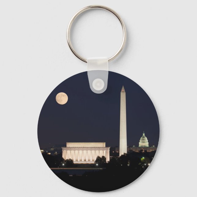 Moon over Washington DC Keychain (Front)