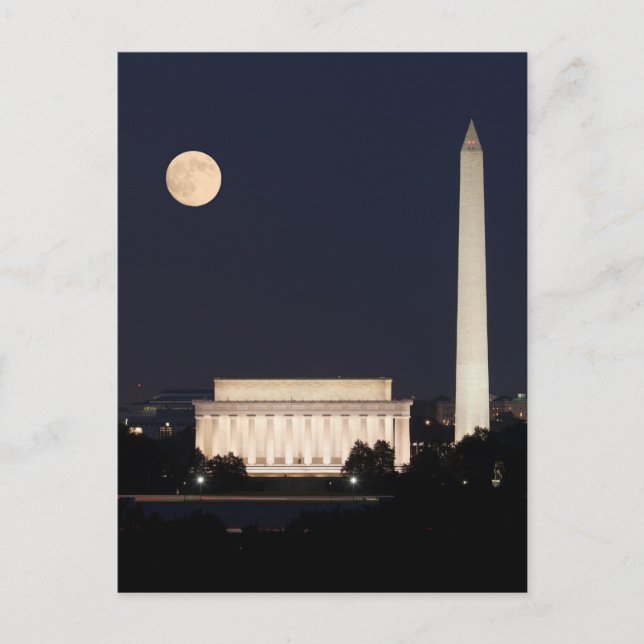 Moon over Washington DC Postcard (Front)