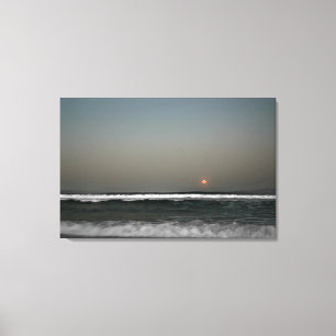 Moon Over Waves Canvas Print