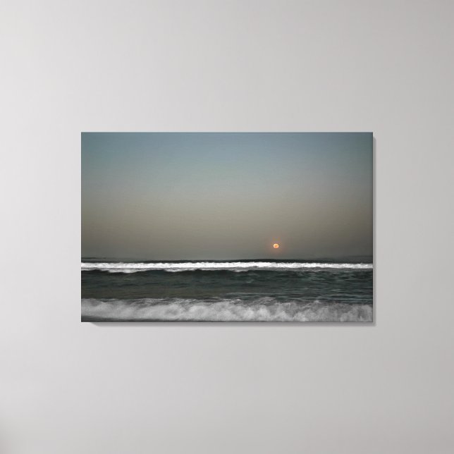 Moon Over Waves Canvas Print (Front)