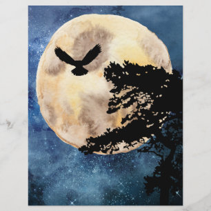 Moon & Owl Midnight Scrapbook Paper