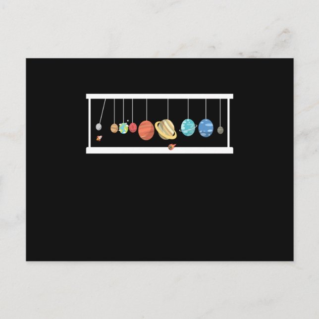 Moon Pendulum Planets Astronaut Space Postcard (Front)