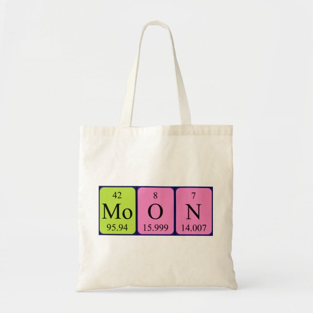 Moon periodic table name tote bag (Front)