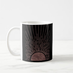 Moon Phase Arch Abstract Sun And Sun Rays Set, 1/6 Coffee Mug
