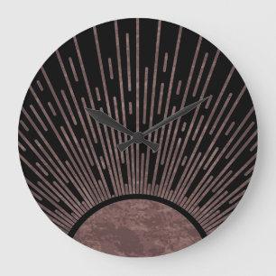 Moon Phase Arch Abstract Sun And Sun Rays Set, 1/6 Large Clock