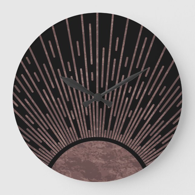 Moon Phase Arch Abstract Sun And Sun Rays Set, 1/6 Large Clock (Front)