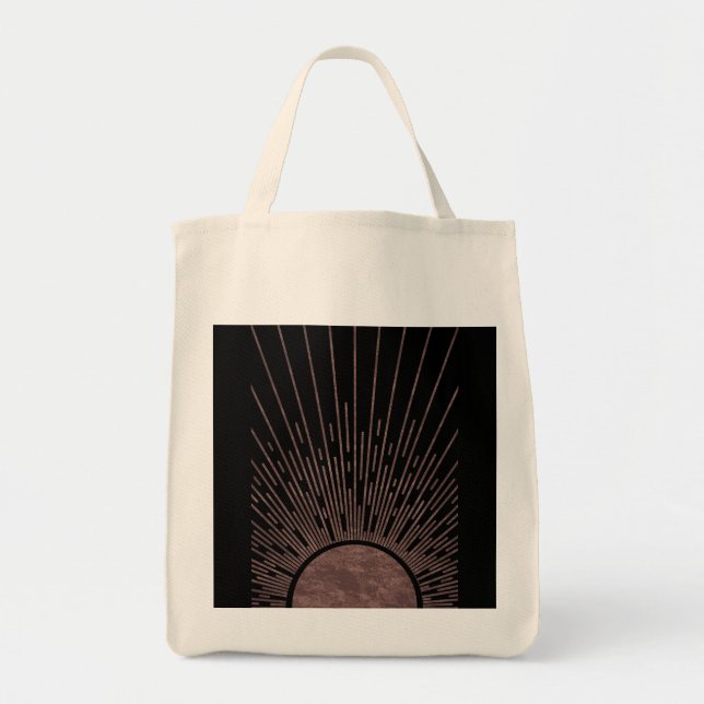 Moon Phase Arch Abstract Sun And Sun Rays Set, 1/6 Tote Bag (Front)