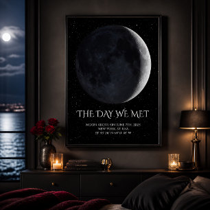 Moon Phase By Date Personalized Couples Poster