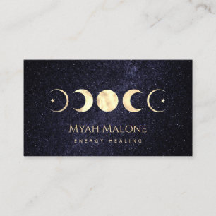 Moon Phase Galaxy Yoga Energy Healer  Business Card