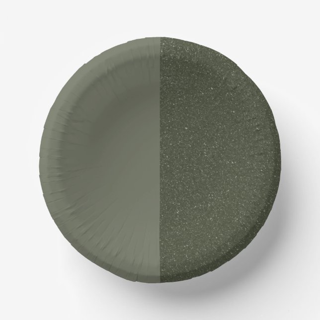 Moon Phase Moss Green Paper Plate – Customizable (Front)