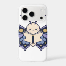 Moon Phase Moth Reading Book Phone Case