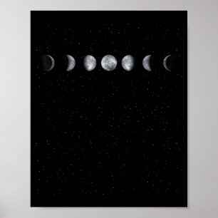 Moon Phase Scientist Gift Astronomy Poster