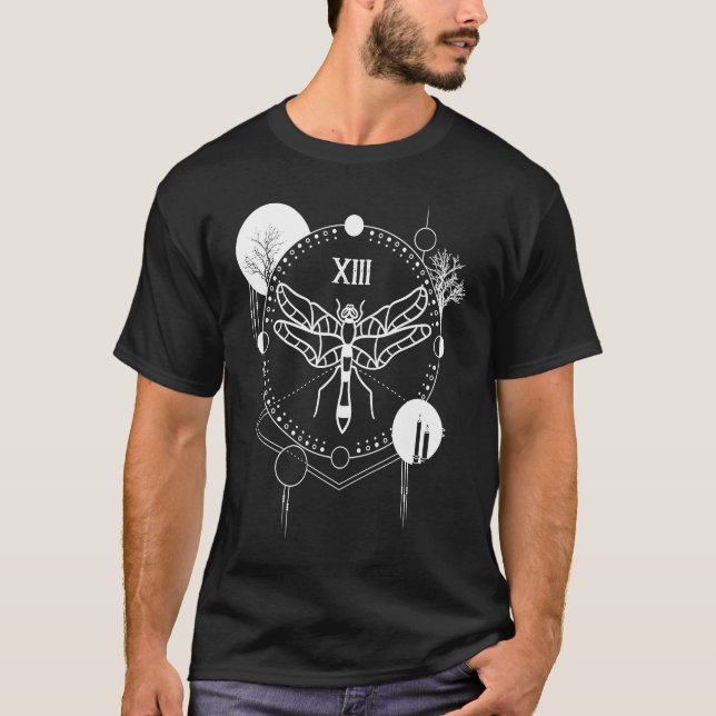Moon Phase Tarot Mystical Gothic Witchcraft Occult T-Shirt (Front)