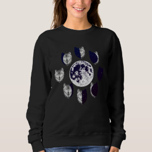 Moon Phase Tree Of Life With A Wolves and Astrolog Sweatshirt