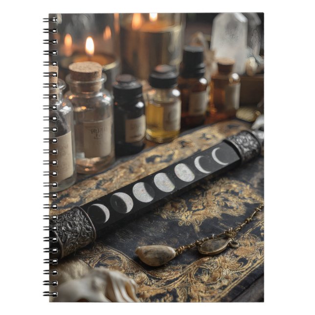 Moon Phases Alchemy Candlelit Notebook (Front)