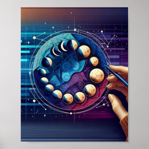 Moon Phases Art Poster