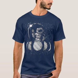 Moon Phases Astronaut Men Women Alchemy Tibetan Wi T-Shirt