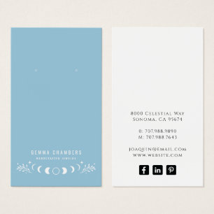 Moon Phases Blue Earring Jewellery Display Cards