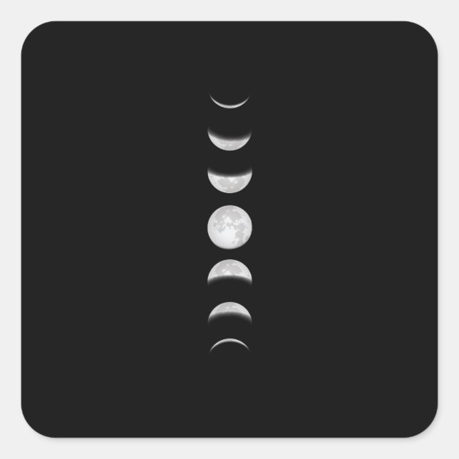 Moon Phases Cool Astronomy Square Sticker (Front)