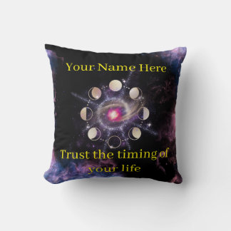 Moon Phases Decorative Pillow – Sacred Geometry & 