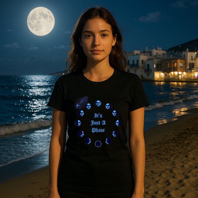 Moon Phases Faces Waxing Gibbous Waning Crescent T-Shirt (Creator Uploaded)