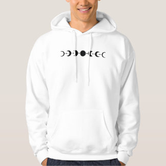 Moon phases in black and horizontal with minimal hoodie