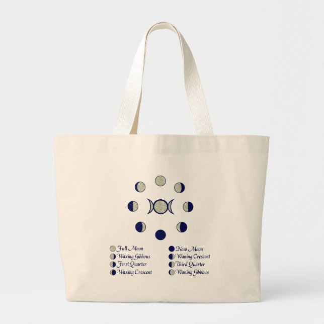 Moon Phases Large Tote Bag (Front)