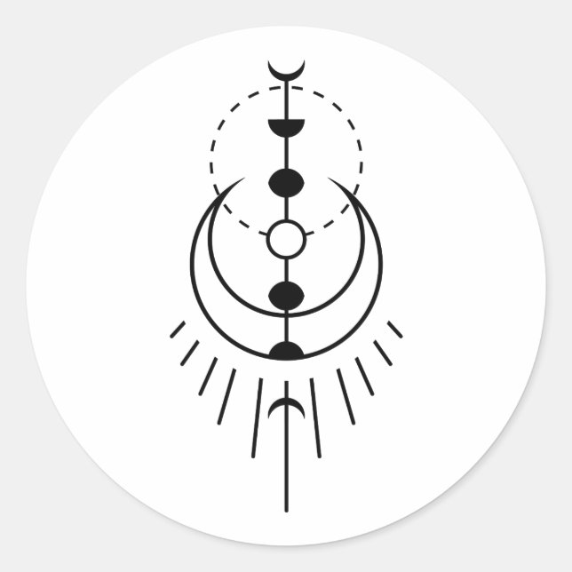 moon phases lunar eclipse classic round sticker (Front)