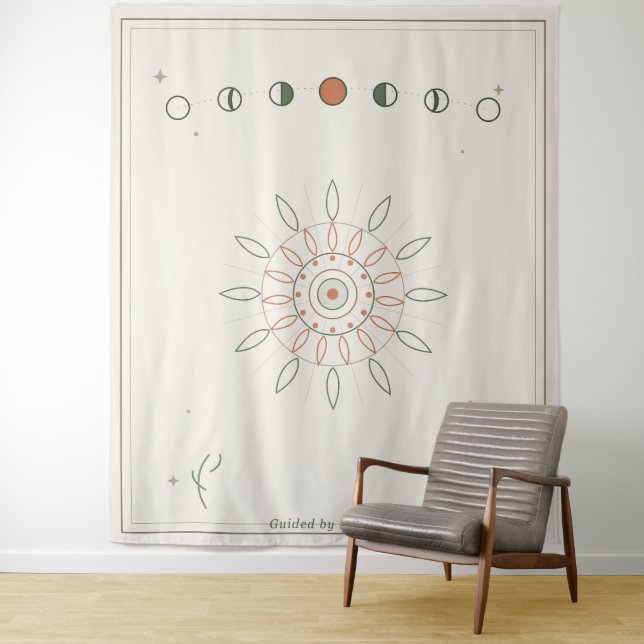 Moon Phases Mandala Tapestry (In Situ)