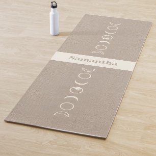 Moon Phases Microprint Boho Spiritual Yoga Mat