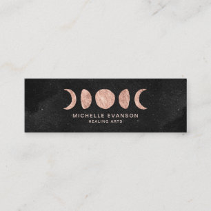 Moon Phases Rose Gold Metaphysical Mini Business Card