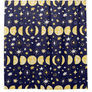 Moon Phases Stars Vintage Background