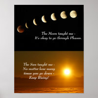 Moon Phases Sunrise Inspirational Quote Poster
