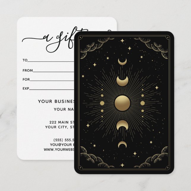 Moon Phases Tarot Card Reading Gift Certificate (Front/Back)