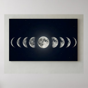 Moon Phases Wall Art Canvas Print