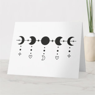 Moon phases with jewellery hoodie card