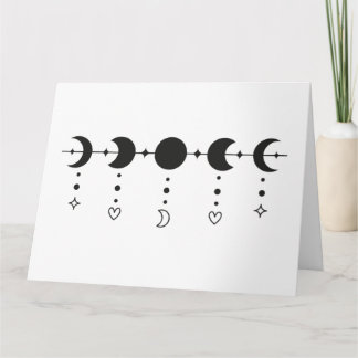 Moon phases with jewellery hoodie card