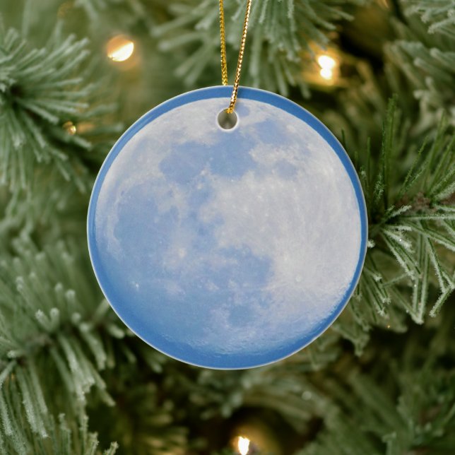 Moon Photo Ceramic Ornament (Tree)
