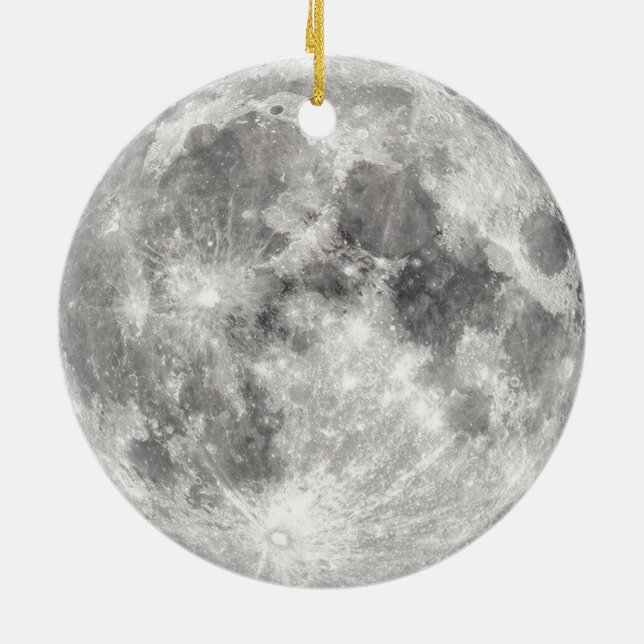 Moon Photograph Ceramic Ornament (Back)
