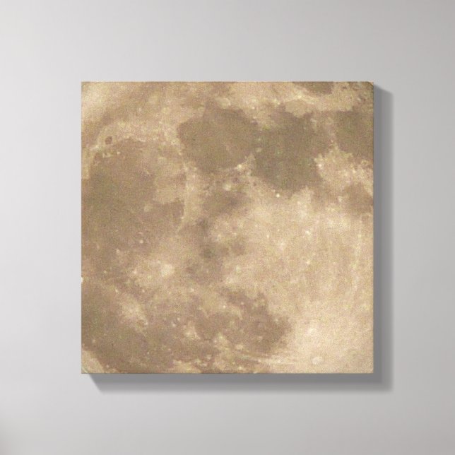 Moon Print Astronomy Full Moon Art Canvas Print (Front)
