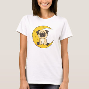 Moon Pug Lunar Animal Dog Cute Animals Kawaii T-Shirt