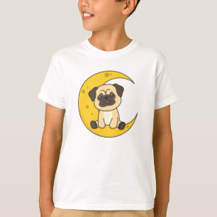 Moon Pug Lunar Animal Dog Cute Animals Kawaii T-Shirt
