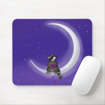Moon Raccoon Mouse Pad