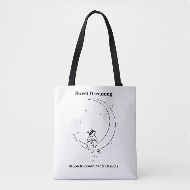 Moon Raccoon Tote  Bag (Front)