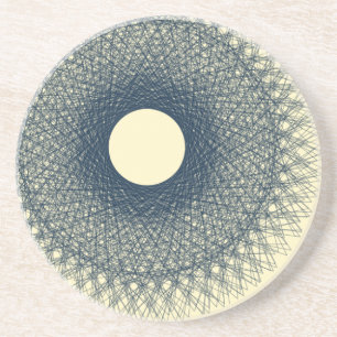 moon radiating black light abstract art coaster