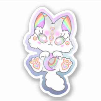 moon rainbow cloud kitten