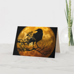 moon raven greeting card