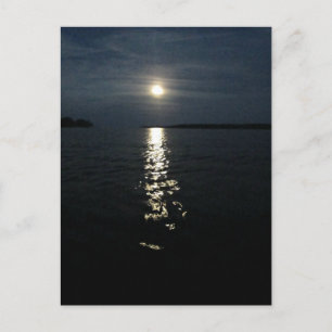 Moon reflection over water. postcard
