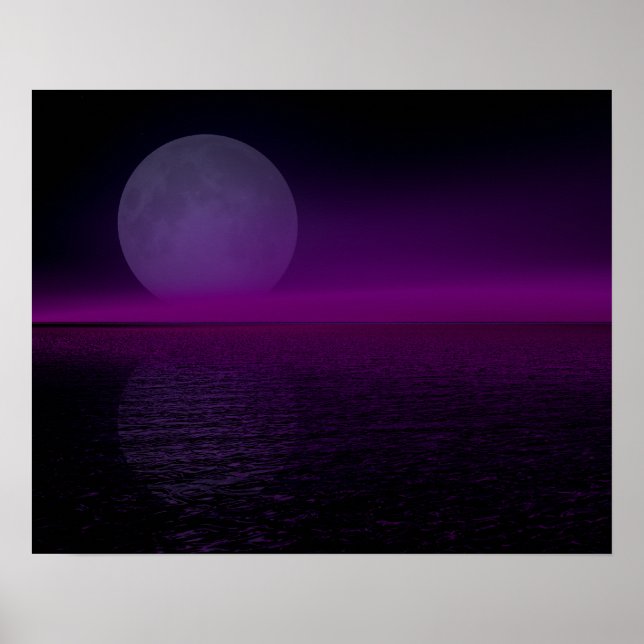 Moon Rise Pink Haze Flipped Poster (Front)